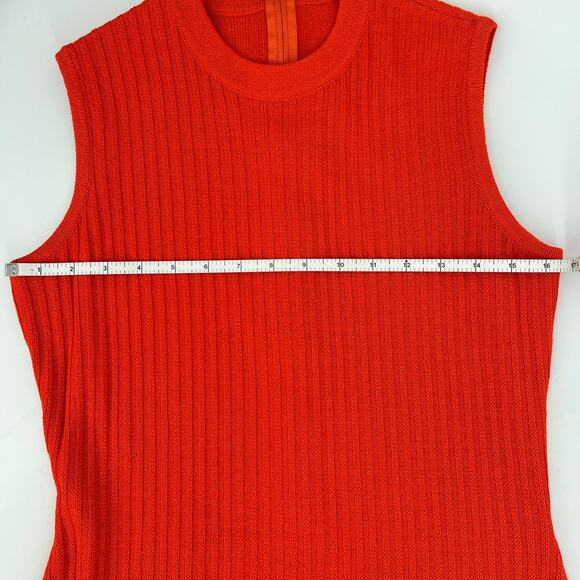 St. John by Marie Gray Vintage Orange Red Knit Sleeveless Back Zip Dress Size 4 - Picture 4 of 10